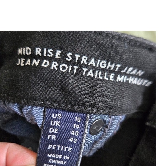 Lands End Womens Black Straight Leg Jeans Mid Rise Petite Size 10P - Picture 4 of 8